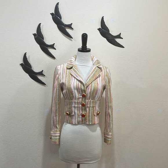 Dolce & Gabbana D&G Cropped Fitted Jacket With Glitter Thread - Size 4 / 40